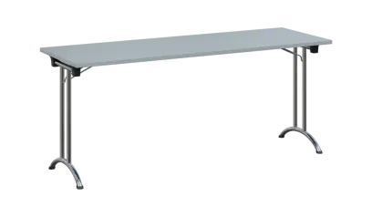 SLC 180 chrom skládací jednací stůl 1800x600, deska 25 mm, podnož chrom, deska šedá